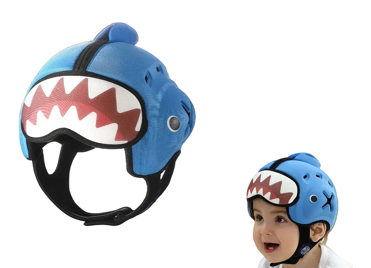 Capacete Antichoque Infantil Mambobaby Guard Tubarão Azul